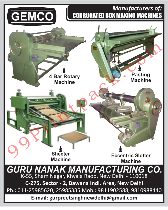 Corrugated Box Making Machines, Four Bar Rotary Machines, Pasting Machines, Sheeter Machines, Eccentric Slotter Machines,Board Cutter, Bar Rotary Machine Corrugated Box Making Machines, Four Bar Rotary Machines, Pasting Machines, Sheeter Machines, Eccentric Slotter Machines,Board Cutter, Bar Rotary Machine