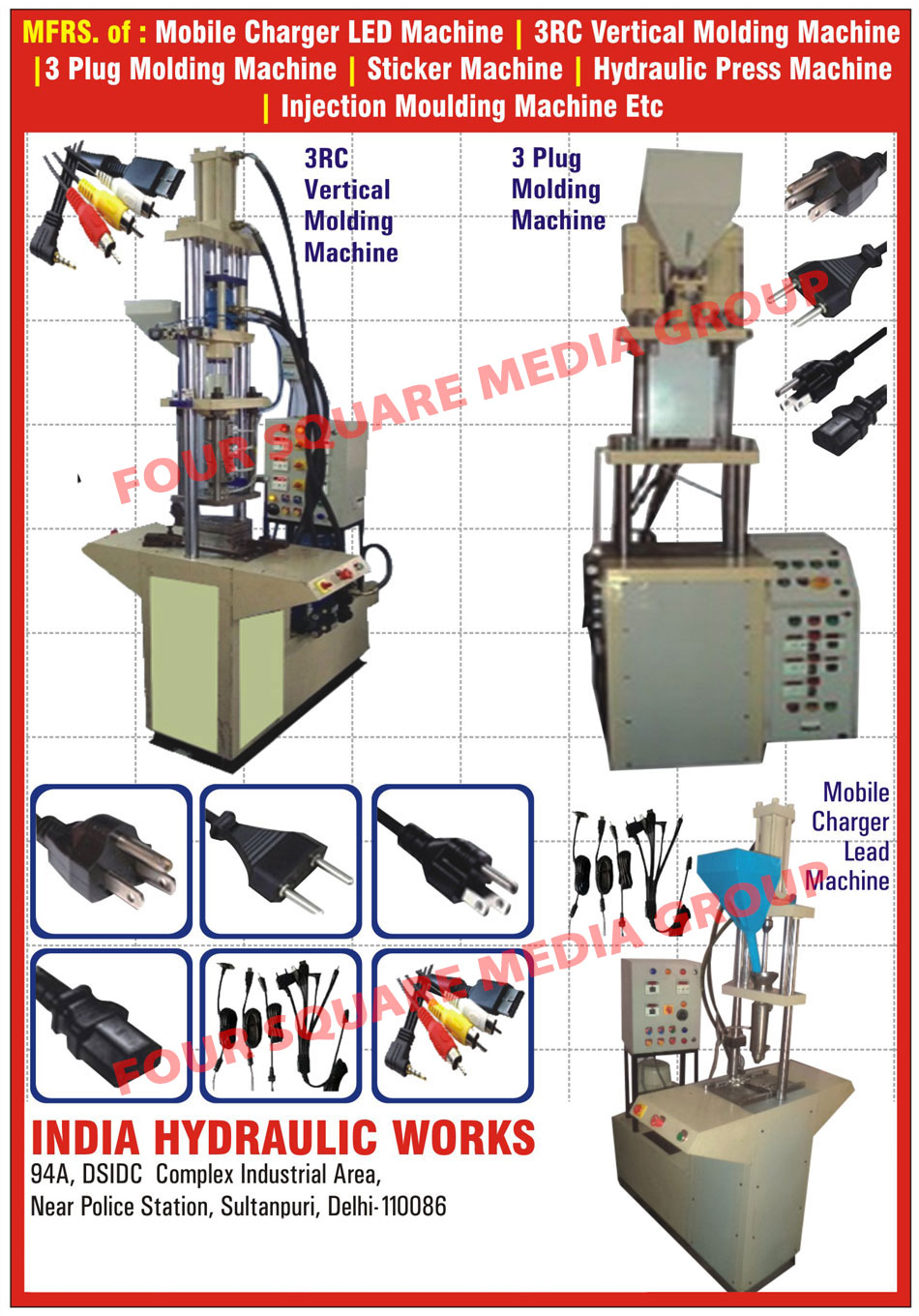 Rubber Hydraulic Press, Mobile Charger Single Barrel Machines, Double Colour PVC Sticker Machines, Injection Moulding Machines, Cord Moulding Machines, Plug Moulding Machines, Mobile Charger, 3 Plug Molding Machines, Mobile Charger Lead Machine, 3RC Vertical Molding Machine Rubber Hydraulic Press, Mobile Charger Single Barrel Machines, Double Colour PVC Sticker Machines, Injection Moulding Machines, Cord Moulding Machines, Plug Moulding Machines, Mobile Charger, 3 Plug Molding Machines, Mobile Charger Lead Machine, 3RC Vertical Molding Machine