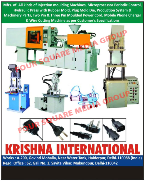 Injection Moulding Machines, Hydraulic Press With Rubber Moulds, Plug Mould Dies, Two Pin Moulded Power Cord Machines, Mobile Phone Charger Machines, Wire Cutting Machines, Injection Molding Machines Injection Moulding Machines, Hydraulic Press With Rubber Moulds, Plug Mould Dies, Two Pin Moulded Power Cord Machines, Mobile Phone Charger Machines, Wire Cutting Machines, Injection Molding Machines