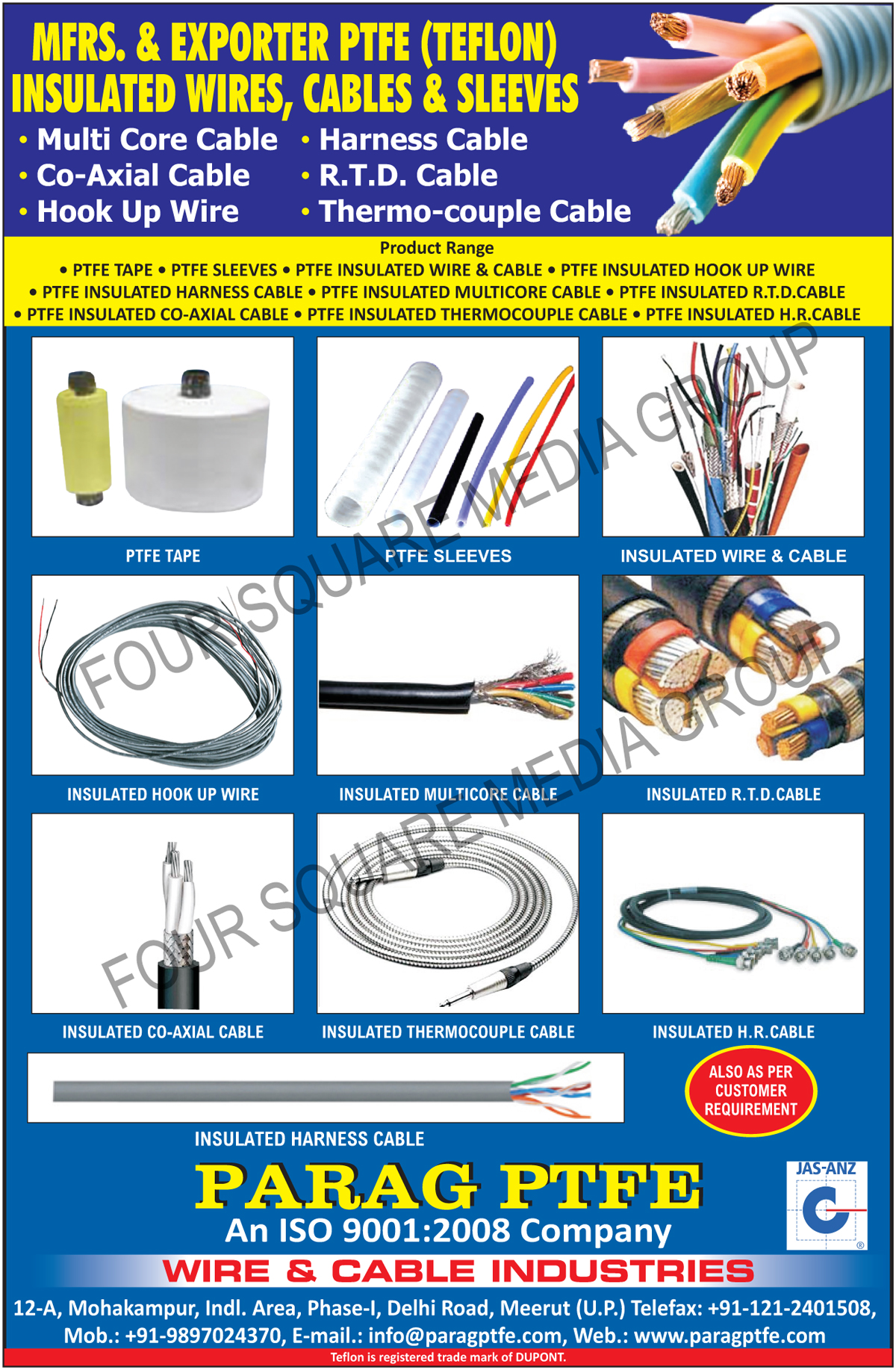 PTFE Insulated Cables, PTFE Insulated Wires, PTFE Insulated Sleeves, Multi Core Cables, Co Axial Cables, Hook Up Wires, Harness Cables, RTD Cables, Thermo Couple Cables, PTFE Tapes, PTFE Sleeves, PTFE Insulated HR Cables PTFE Insulated Cables, PTFE Insulated Wires, PTFE Insulated Sleeves, Multi Core Cables, Co Axial Cables, Hook Up Wires, Harness Cables, RTD Cables, Thermo Couple Cables, PTFE Tapes, PTFE Sleeves, PTFE Insulated HR Cables