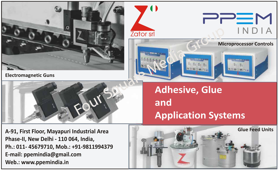 Adhesive Application Systems, Glue Application Systems, Electromagnetic Guns, Microprocessor Controls, Glue Feed Units Adhesive Application Systems, Glue Application Systems, Electromagnetic Guns, Microprocessor Controls, Glue Feed Units