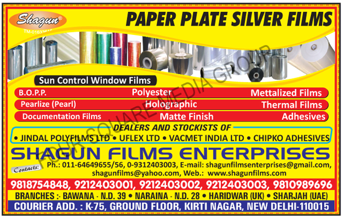 Flexible Packaging Films, Sun Control Window Films, Metallized Films, Thermal Films, Adhesives, Polyester Films, Holographic Films, Matte Films, Pearlize Films, Pearl Films, Documentation Films, BOPP Films, Paper Plate Silver Films Flexible Packaging Films, Sun Control Window Films, Metallized Films, Thermal Films, Adhesives, Polyester Films, Holographic Films, Matte Films, Pearlize Films, Pearl Films, Documentation Films, BOPP Films, Paper Plate Silver Films