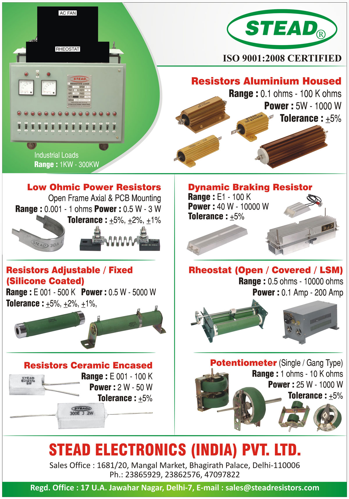 Industrial Loads Open Rheostat Stead Electronics (India) Pvt. Ltd