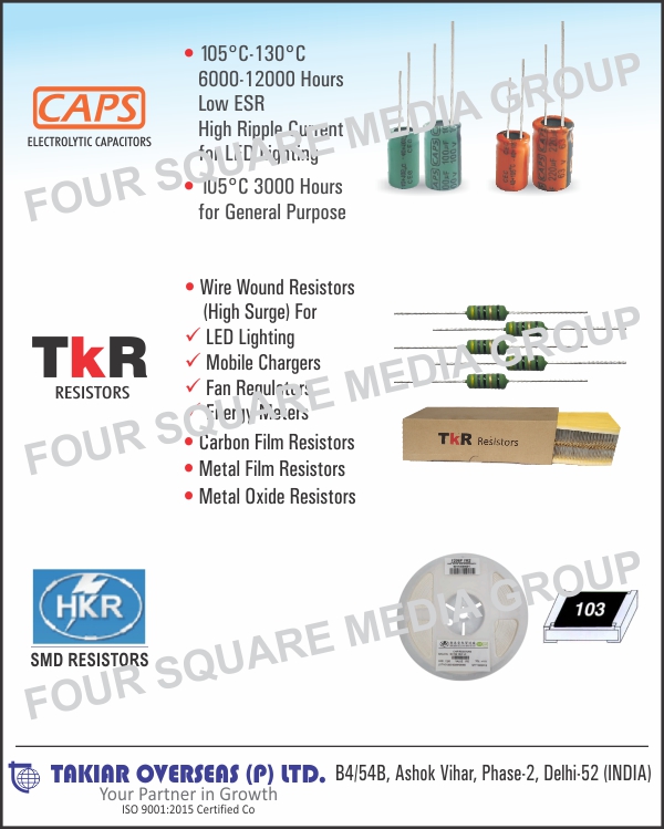 Electrolytic Capacitors, Carbon Film Resistors, Metal Film Resistors, Metal Oxide Resistors, Wire wound Resistors, Fusible Resistors, Cement Resistors,Capacitors, Resistors Electrolytic Capacitors, Carbon Film Resistors, Metal Film Resistors, Metal Oxide Resistors, Wire wound Resistors, Fusible Resistors, Cement Resistors,Capacitors, Resistors