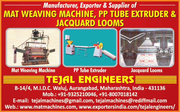 Mat Weaving Machines, PP Tube Extruder, Jacquard Looms Mat Weaving Machines, PP Tube Extruder, Jacquard Looms