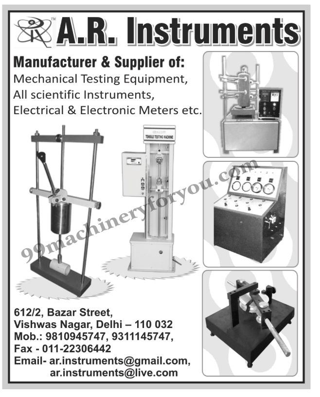 Mechanical Testing Equipments, Scientific Instruments, Electrical Meters, Electronic Meters,Meters, Scientific Equipment 