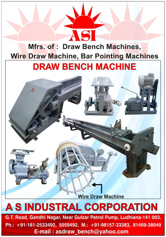 Bar Pointing Machine, Draw Bench Machine, Power Press, Straightening Machine, Round Bar Straightening Machines, Wire Drawing Horizontal Type Machines, C Type Power Presses