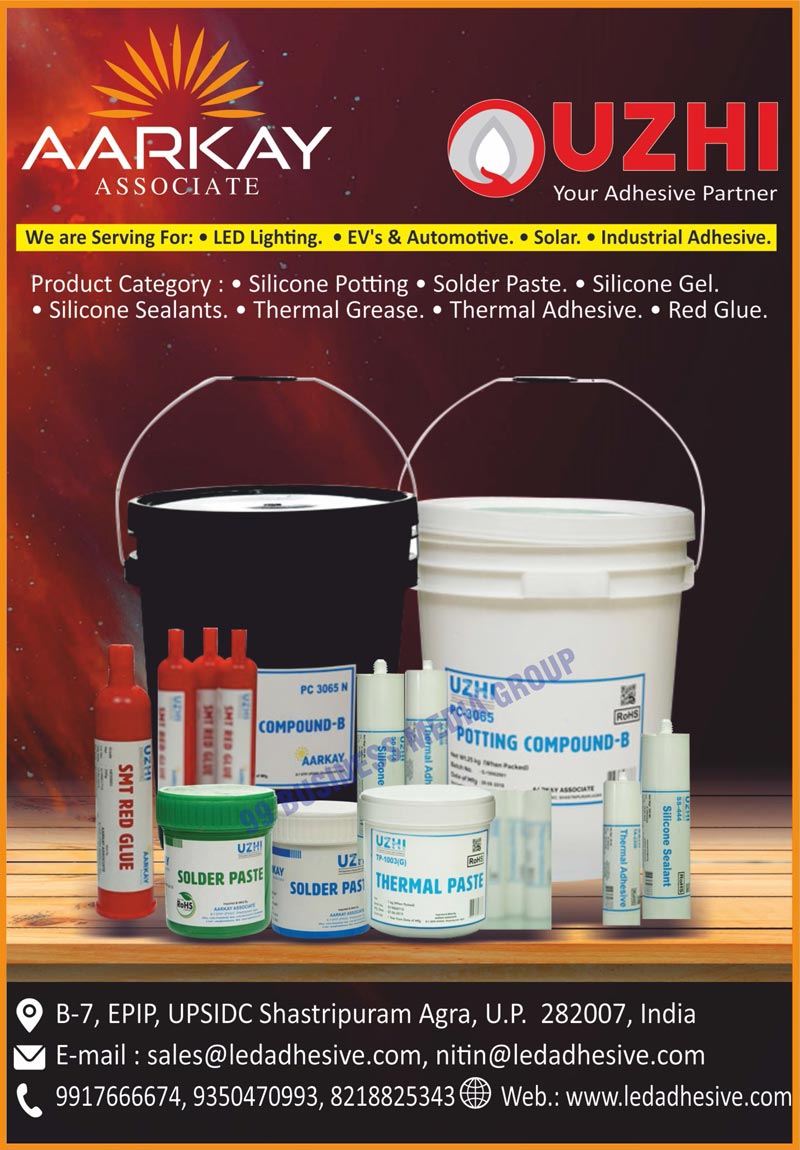 Silicone Pottings, Solder Pastes, Silicone Gels, Silicone Sealants, Thermal Greases, Thermal Adhesives, Red Glues