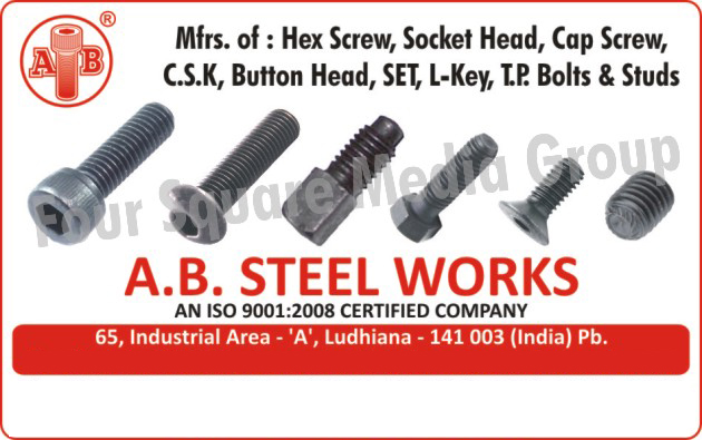 Hex Screws, Socket Heads, Cap Screws, Button Heads, L Key, TP Bolts, TP Studs