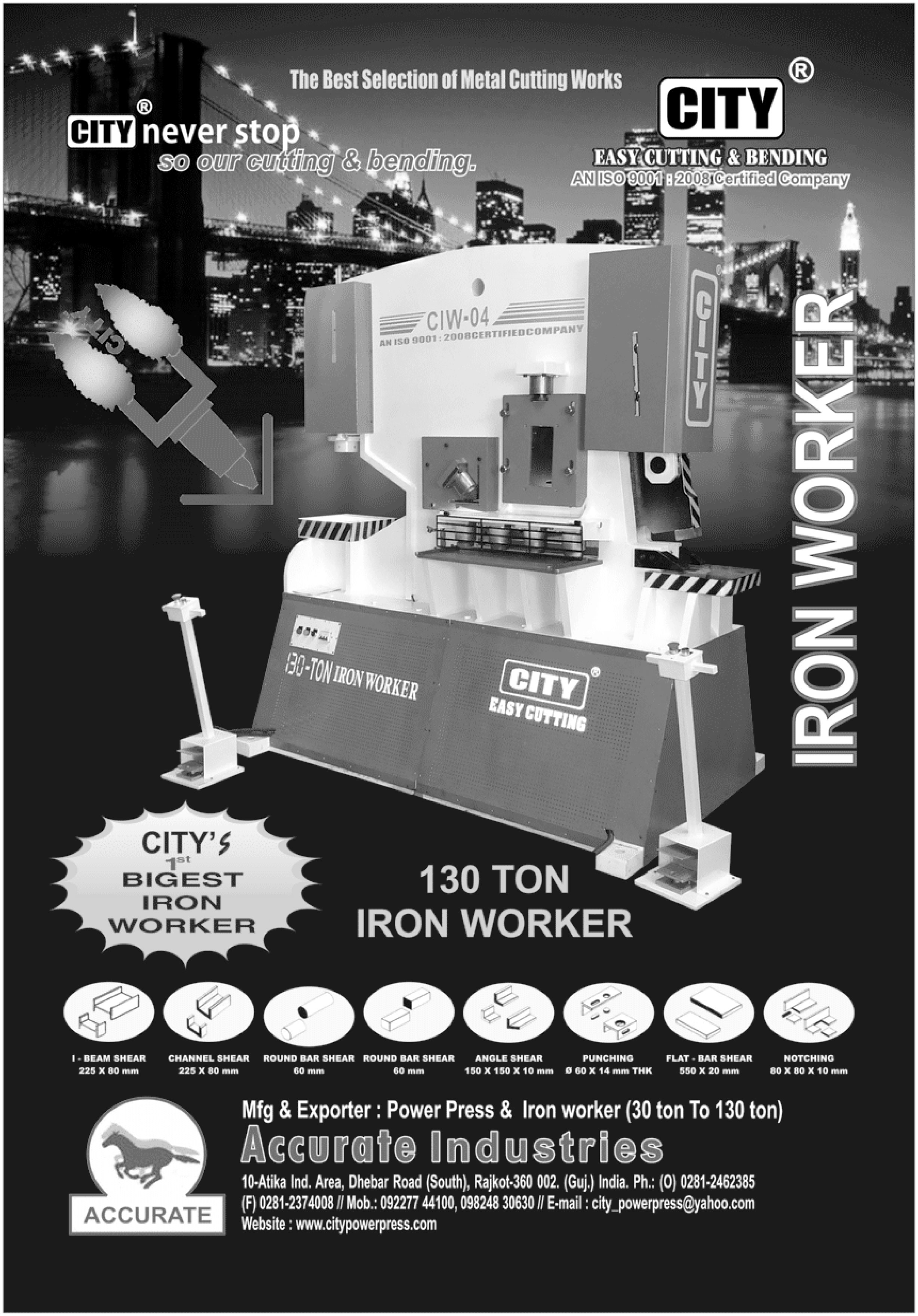 Power Presses, Mechanical Iron Workers,Power Press Machine, Iron Worker, Bar Cutting Machine, CNC Cutting Machine, Turret Milling Machine