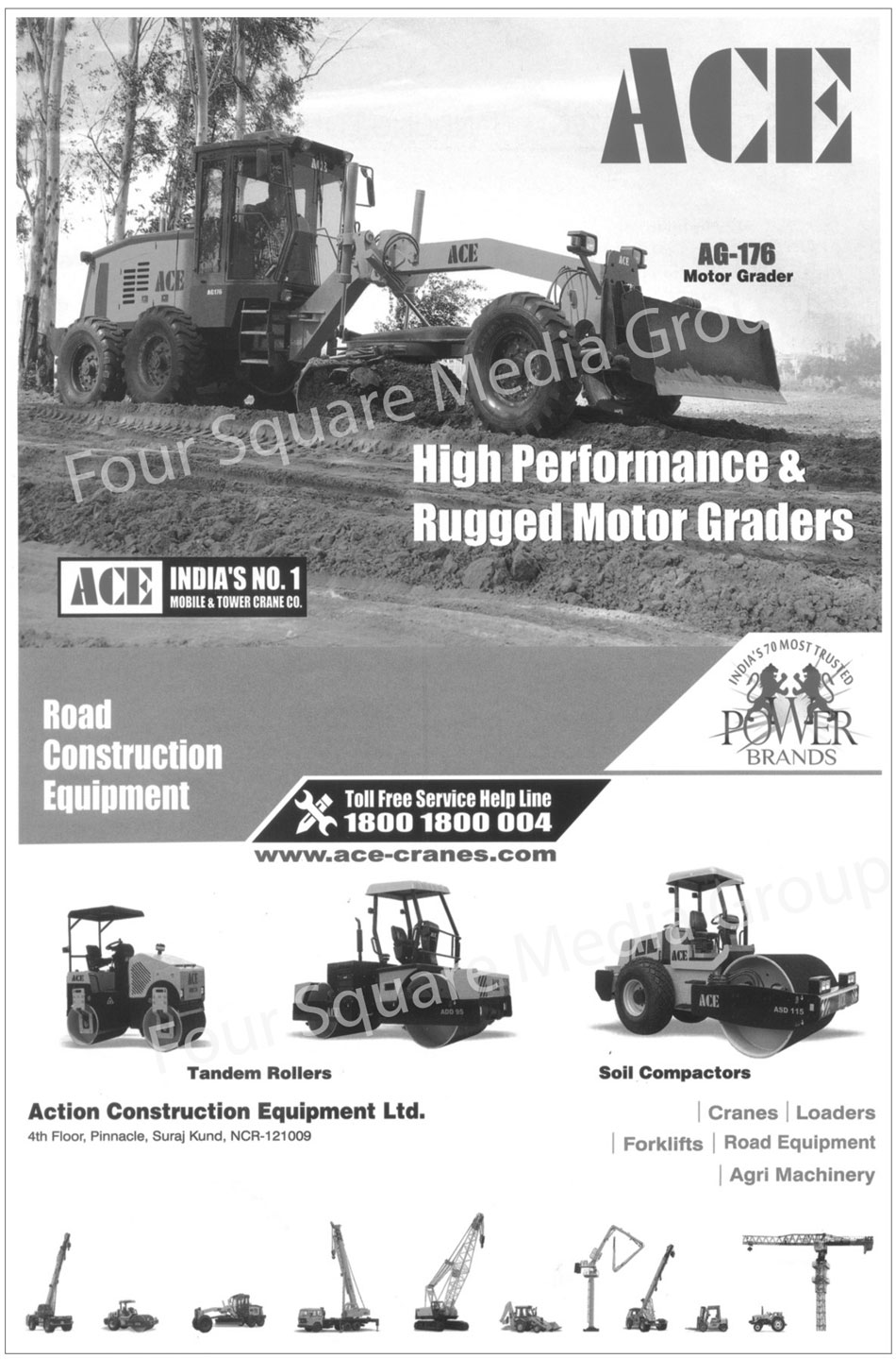 Road Construction Equipments, Tandem Rollers, Soil Compactors, Cranes, Loaders, Forklifts, Road Equipments, Agri Machinery