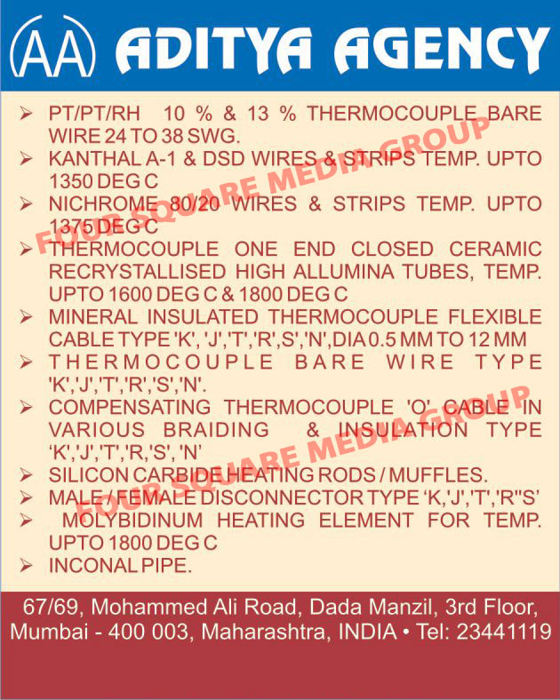 Thermocouple Bare Wire, PT Thermocouple Bare Wire, DSD Wires, DSD Strips, Nichrome Wires, Nichrome Strips, Thermocouple One End Closed Ceramic Recrystallised High Aluminium Tubes, K Type Mineral Insulated Thermocouple Flexible Cable, J Type Mineral Insulated Thermocouple Flexible Cable, T Type Mineral Insulated Thermocouple Flexible Cable, R Type Mineral Insulated Thermocouple Flexible Cable, S Type Mineral Insulated Thermocouple Flexible Cable, N Type Mineral Insulated Thermocouple Flexible Cable, K Type Thermocouple Bare Wire, J Type Thermocouple Bare Wire, T Type Thermocouple Bare Wire, R Type Thermocouple Bare Wire, S Type Thermocouple Bare Wire, N Type Thermocouple Bare Wire, K Type Braided Compensating Thermocouple O Cable, J Type Braided Compensating Thermocouple O Cable, T Type Braided Compensating Thermocouple O Cable, R Type Braided Compensating Thermocouple O Cable, S Type Braided Compensating Thermocouple O Cable, N Type Braided Compensating Thermocouple O Cable, K Type Insulated Compensating Thermocouple O Cable, J Type Insulated Compensating Thermocouple O Cable, T Type Insulated Compensating Thermocouple O Cable, R Type Insulated Compensating Thermocouple O Cable, S Type Insulated Compensating Thermocouple O Cable, N Type Insulated Compensating Thermocouple O Cable, Silicon Carbide Heating Rods, Silicon Carbide Heating Muffles, K Type Male Disconnector ,Wires, Thermocouples, Insulators, Cables, Rods