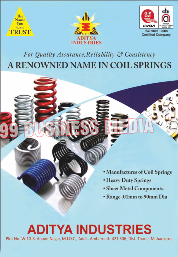 Coil Springs, Heavy Duty Springs, Sheet Metal Components