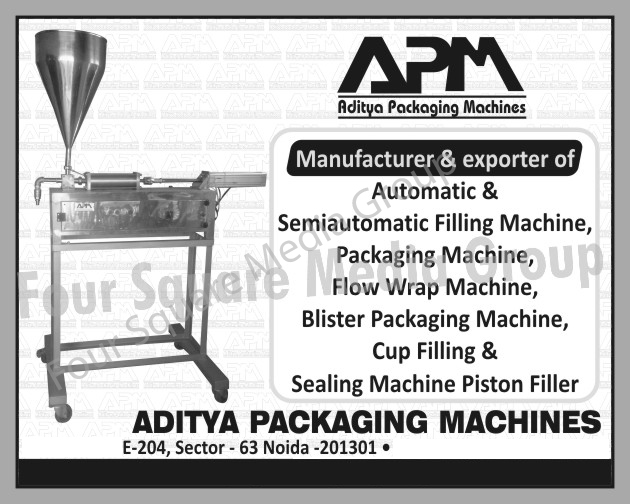 Automatic Filling Machine, Semi Automatic Filling Machines, Packing Machines, Flow Wrap Machines, Blister Packaging Machines, Cup Filling and Sealing Machines, Piston Filler,Cup Filling Machine, Cup Sealing Machine Piston Filler