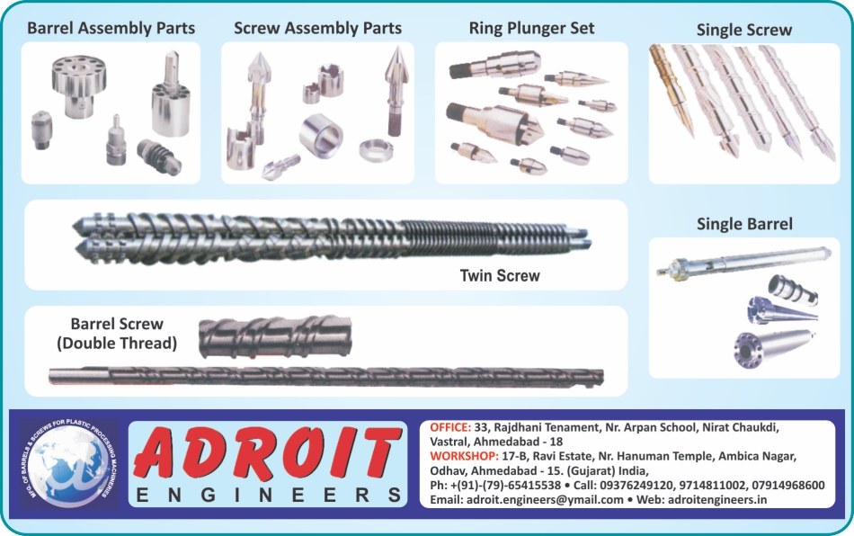 Barrel Assemblies Parts, Screw Assemblies Parts, Ring Plunger Sets, Single Screws, Barrel Screws, Twin Screws, Single Barrels ,Screws, Barrels, Twin Barrels