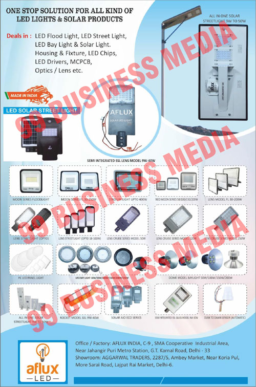 Led Lights, Led Flood Lights, Led Street Lights, Led Bay Lights, Led Solar Lights, Led Housings, Led Fixtures, Led Chips, Led Drivers, MCPCB, Optics, Lens, Solar Products, Led Solar Street Lights