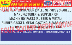 Vessel Tank, Vessel Tank Fabrication, Machinery Parts in Rubber, Machinery Parts in Metal, Reconditioning of Plate Heat Exchanger, TIG Welding on Titanium, TIG Welding on Aluminium, TIG Welding on Stainless Steel, TIG Welding on Coppers, TIG Welding On Electric Panels, TIG Welding On Other Boxes, Rubber Gaskets, Metal Castings, Fabrication Thermal Spray Paintings, Fabrication Thermal Spray Coatings