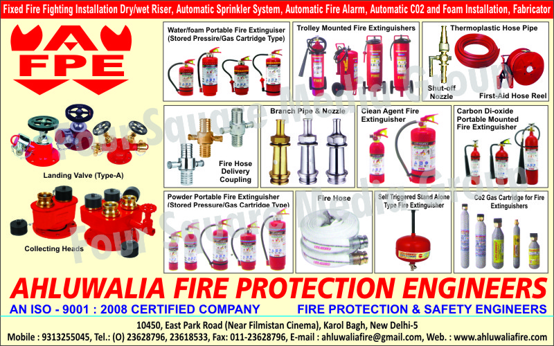 Automatic Sprinkler Systems, Automatic Fire Alarms, Automatic CO2 Installation, Automatic Foam Installation, Thermoplastic Hose Pipes, Shut Off Nozzles, First Aid Hose Reel, Trolley Mounted Fire Extinguishers, Branch Pipes, Branch Nozzles, Fire Hose Delivery Coupling, Clean Agent Fire Extinguishers, Carbon Dioxide Portable Mounted Fire Extinguishers, Powder Portable Fire Extinguishers, Fire Hoses, Fire Extinguisher CO2 Gas Cartridges, Self Triggered Stand Alone Type Fire Extinguishers, Portable Fire Extinguishers, Fire Fighting Installation, Fire Hydrant Landing Valves, Fire Safety Products