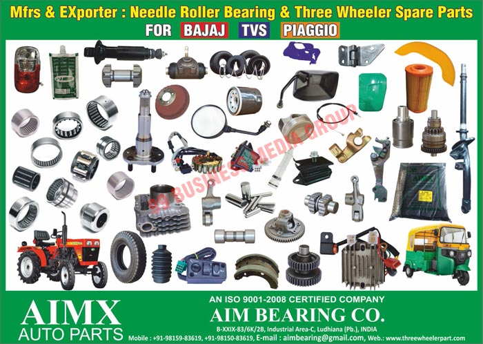 Needle Roller Bearings, Automotive Spare Parts, Three Wheeler Spare Parts, Tractor Spare Parts, Tractor Parts, Needle Rollers, Ball Bearings, Hub Pins, Pivot Pins, Machined Needle Roller Bearings, Needle Bearings, Thrust Bearings, Auto Parts