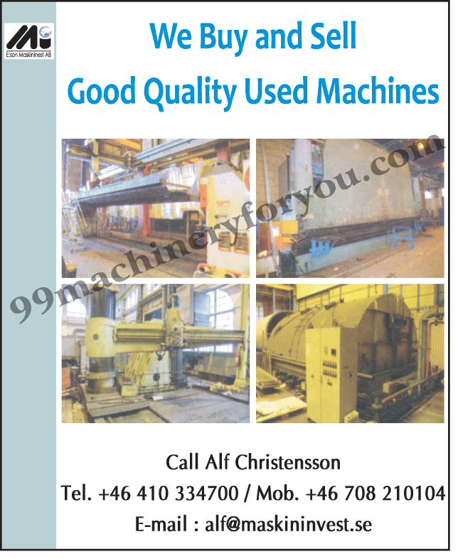 Used Machines, Second Hand Machines,Used Machinery