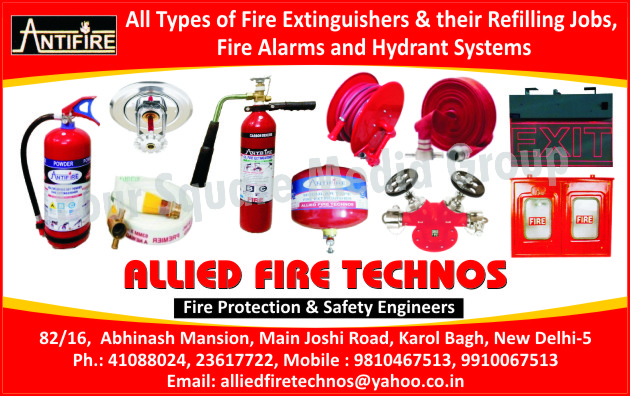 Fire Extinguishers, Fire Extinguisher Refilling, Fire Alarms, Hydrant Systems, Fire Safety Products