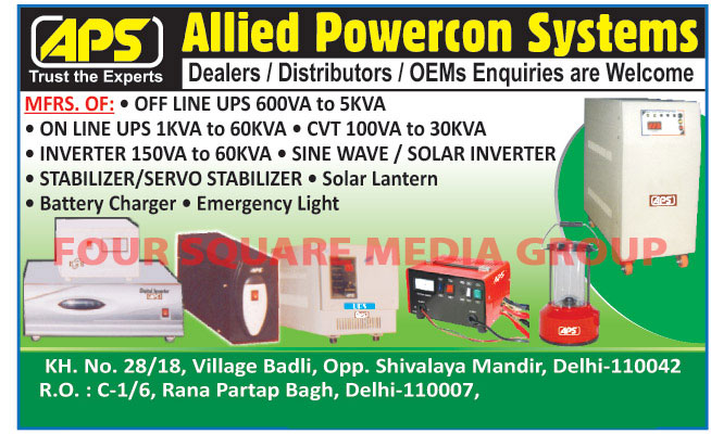 Online UPS, Inverters, Sine Wave Inverters, Solar Inverters, Stabilizers, Servo Stabilizers, Solar Lanterns, Battery Chargers, Emergency Lights,Inverter, Offline UPS, UPS