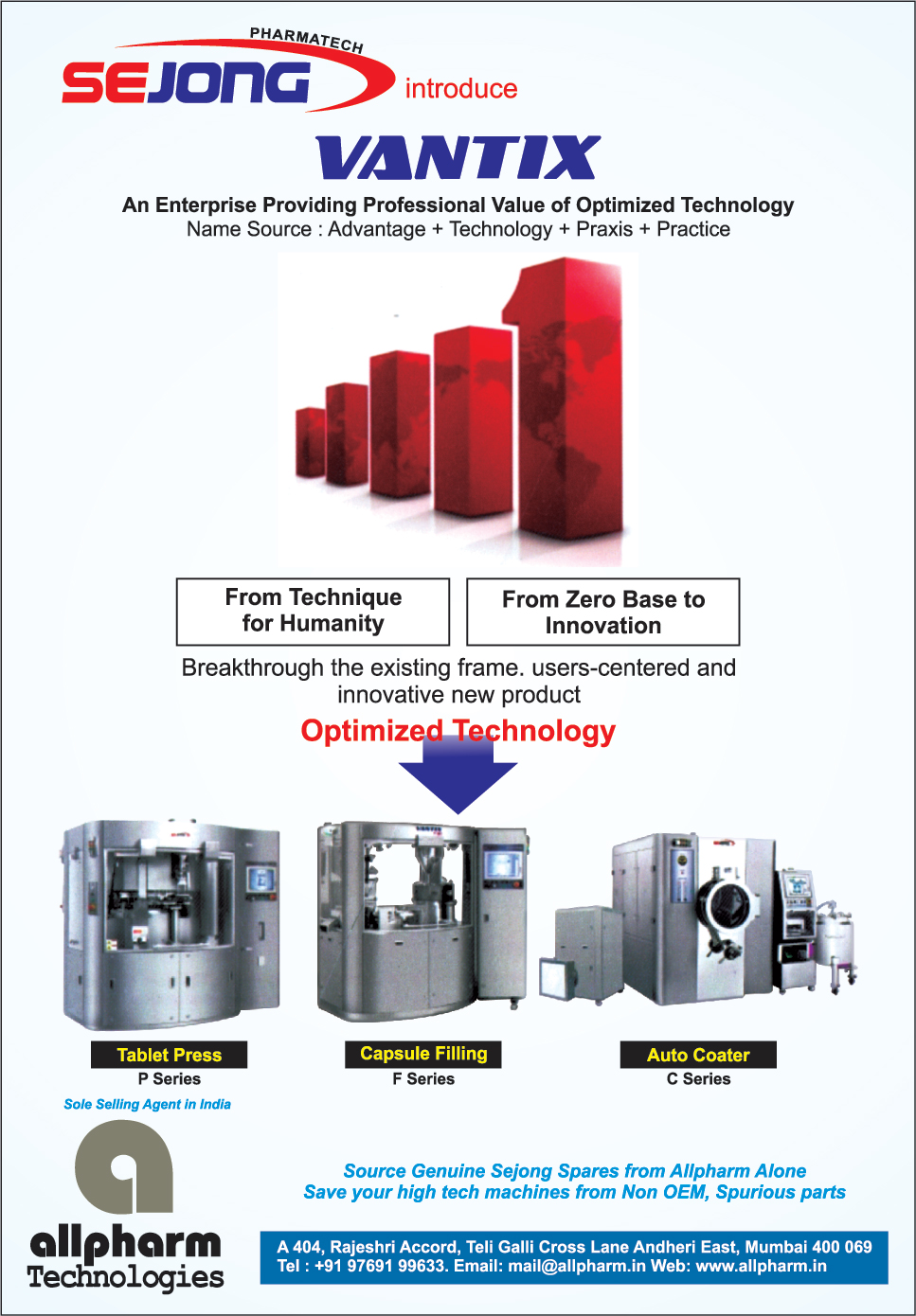 Tablet Press, Capsule Filling Machines, Auto Coater Machines