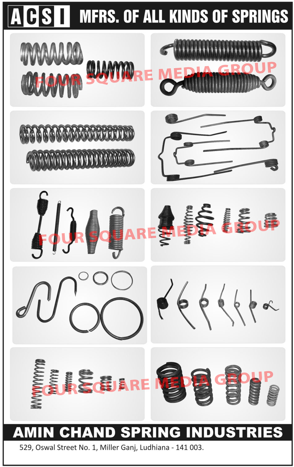 Springs, Rottabeater Shocker Springs, Coil Springs, Carrier Springs, Tank Springs, Die Springs, Compression Springs, Conical Springs, Torsion Springs, O Rings, Two Wheeler Springs, 2 Wheeler Springs, Cycle Springs, Hand Tools Springs, Compressor Springs, Tractor Hook Springs, Agriculture Springs, Brake Springs