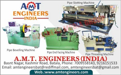 Pipe Threading Machines, PVC Pipe Threading Machines, Bolt Threading Machines, Pipe End Facing Machines, Pipe Bevelling Machines, Coil Wending Machines, Lathe Machines, Pipe Slotting Machines