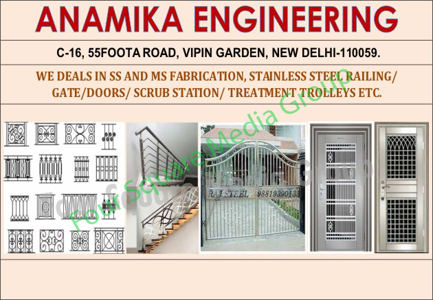 Stainless Steel Railings, Stainless Steel Gates, Stainless Steel Doors, Stainless Steel Scrub Stations, Stainless Steel Treatment Trolleys, MS Fabrication Services, Stainless Steel Fabrication Services