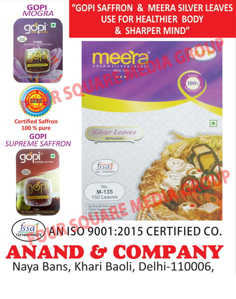 Gold Leaves, Saffron, Silver Leaves, Hing, Kashmiri Saffron, Asafoetida