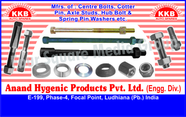 Center Bolts, Cotter Pins, Axle Studs, Hub Bolts, Spring Pin Washers, Taper Washers, Other Special Nuts, Special Bolts