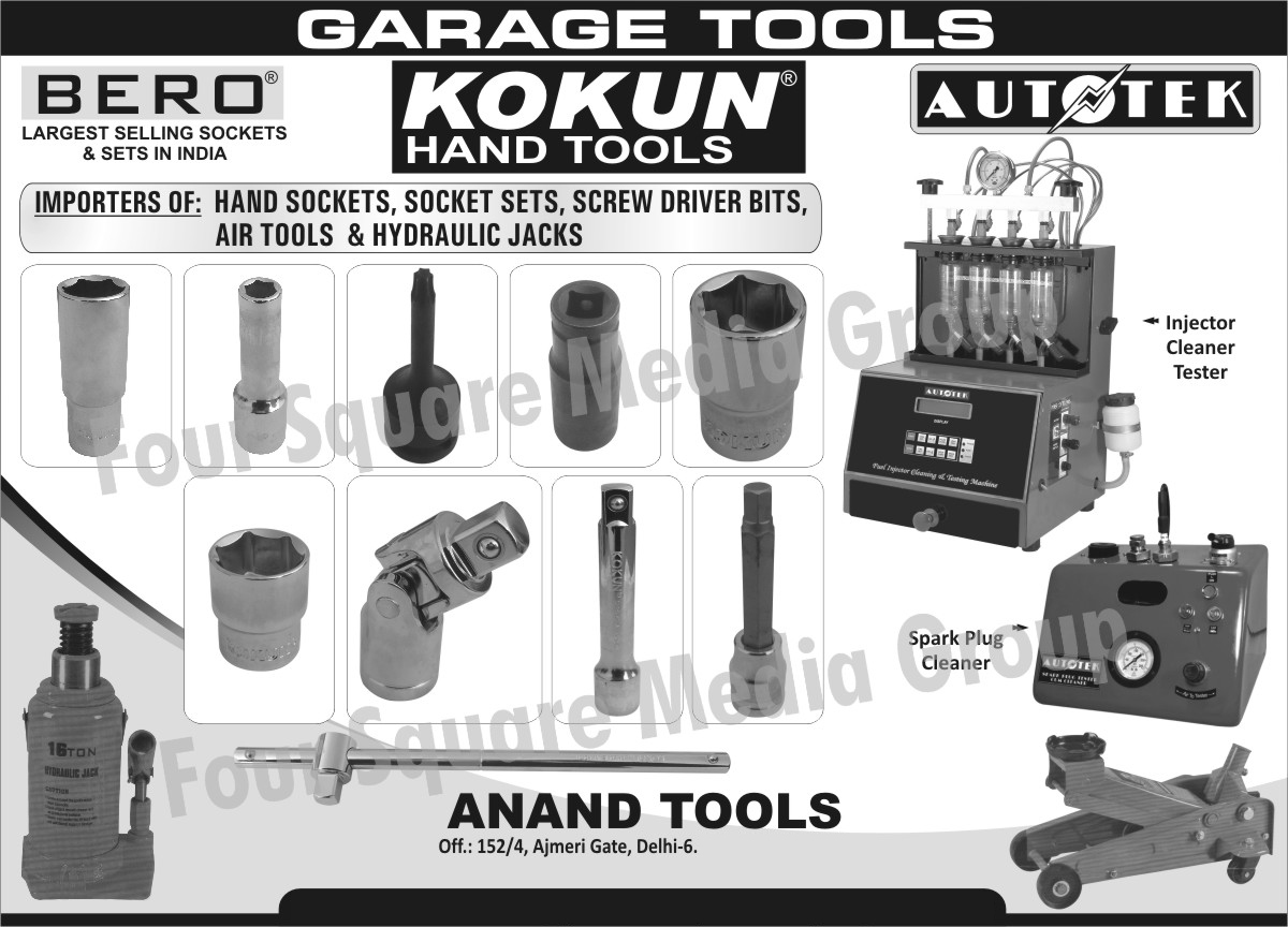 Hand Sockets Garage Tools, Socket Sets Garage Tools, Screw Driver Bits, Air Tools, Hydraulic Jacks, Injector Cleaner Tester, Spark Plug Cleaner,Garage Tools, Hand Tools, Hand Sockets, Socket Sets