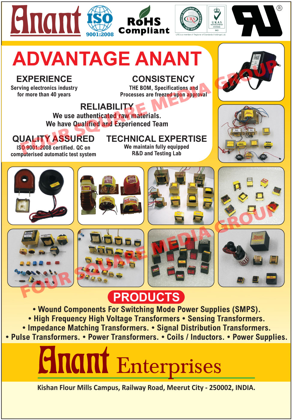 Wound Components For Switching Mode Power Supplies, Wound Components For SMPS, High Voltage Transformers, Sensing Transformers, Impedance Matching Transformers, Signal Distribution Transformers, Pulse Transformers, Power Transformers, Coils, Inductors, Power Supplies