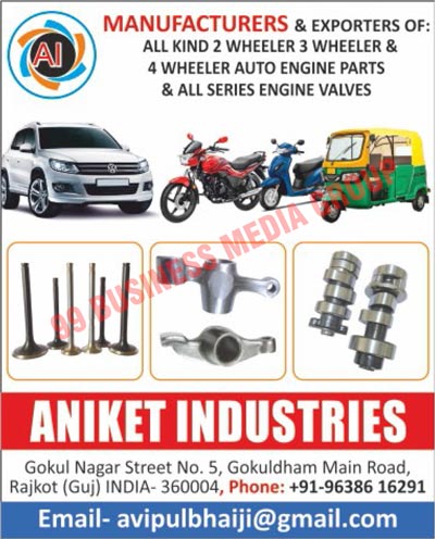 Auto Engine Parts, Auto Engine Valves, Two Wheeler Engine Parts, Three Wheeler Engine Parts, Four Wheeler Engine Parts, Two Wheeler Engine Valves, Three Wheeler Engine Valves, Four Wheeler Engine Valves