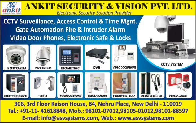 Ir Cctv Camera, Dvr, Digital Video Recorders, Biometric Machines, Ptz Cameras, Electronic Safe, Burglar Alarm, Video Door Phone, Fire Alarm, Cctv Systems, Metal Detector, Fingerprint Lock, Tripod Security System Tripod, Fire Safety Products