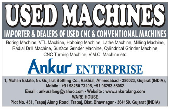 Boring Machines, VTL Machines, Hobbing Machines, Lathe Machines, Milling Machines, Radial Drill Machines, Surface Grinder Machines, Cylindrical Grinder Machines, CNC Turning Machines, V.M.C. Machines,CNC Machines, Conventional Machines, Used Machines, Second Hand Machines