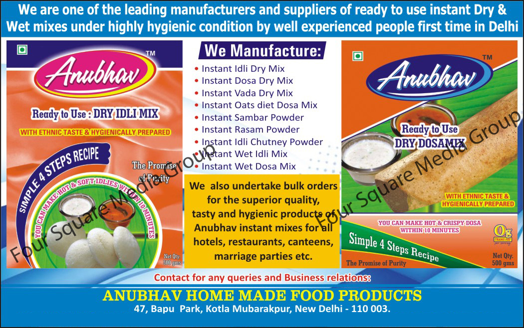 Instant Dry Idli Mix, Instant Dry Dosa Mix, Instant Vada Dry Mix, Instant Oats Diet Dosa Mix, Instant Sambar Powder, Instant Rasam Powder, Instant Idli Chutney Powder, Instant Wet Idli Mix, Instant Wet Dosa Mix,Instant Dry, Dry Idli Mix, Dry Dosa Mix, Vada Dry Mix, Oats Diet Dosa Mix, Sambar Powder, Rasam Powder, Idli Chutney Powder, Wet Idli Mix, Wet Dosa Mix