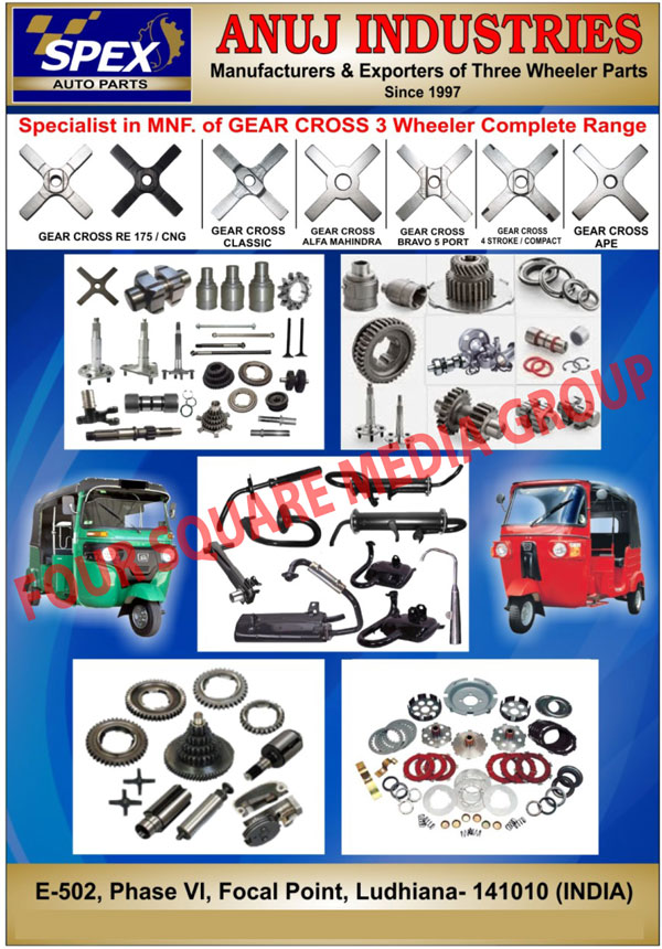 Automotive Parts, Three Wheeler Parts, Three Wheeler Gear Crosses, Three Wheeler Spare Parts, 3 Wheeler Spare Parts, Automotive Spare Parts