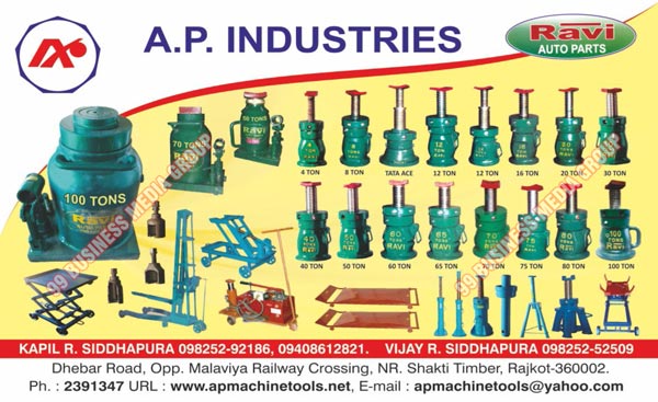 Hydraulic Jacks, Mechanical Jacks, Car Jacks, Sepcter Pullers, Engine Lifter Trollies, Garage Sliper Trollies, Gutka Inside Nut Pullers, Hino Crank Gear Pullers, Leyland Crank Gear Pullers