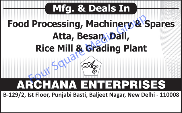 Food Processing Machinery, Atta Plant, Besan Plant, Dall Plant, Rice Mill Plant, Grading Plant, Food Processing Machinery Spares