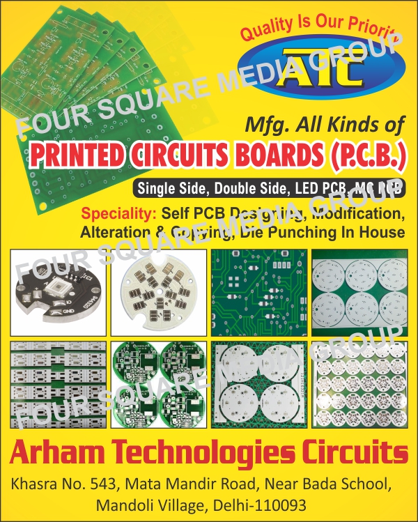 Printed Circuit Boards, PCB, Single Side PCB, Single Side Printed Circuit Boards, Double Side PCB, Double Side Printed Circuit Boards, Led PCB, Led Printed Circuit Boards, MCPCB, Metal Core Printed Circuit Boards, PCB Designing Services, PCB Modification Services, PCB Alteration Services, PCB Copying Services, PCB Die Punching Services