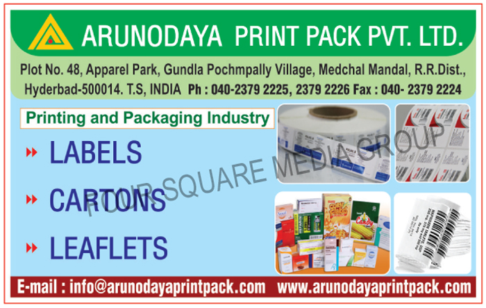 Labels, Cartons, Leaflets