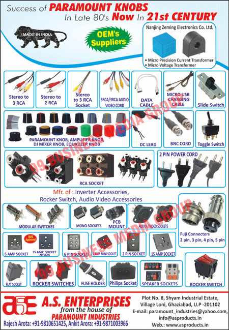 Inverter Accessories, Rocker Switches, Audio Video Accessories, Modular Switches, Mono Sockets, PCB Mount Sockets, Printed Circuit Board Mount Sockets, Audio Sockets, Video Sockets, 5 AMP Sockets, Five AMP Sockets, 15 AMP Sockets, Fifteen AMP Sockets, 6 Pin Sockets, 2 Pin Sockets, Six Pin Sockets, Two Pin Sockets, Flat Sockets, Fuse Holders, Speaker Sockets, Solar Lantern Chargers, 5 In 1 Mobile Leads, Solar Panel Cords from 2mtr to 8mtr, 2 Pin Cords, Two Pin Cords, Paramount Knobs, Amplifier Knobs, DJ Mixer Knobs, Equalizer Knobs, DC Leads, BNC Cords, Solar Mobile Charger Cords , EP Pin to 5 in 1 Cords, USB to 5 in 1 Cords, DC Pin to 5 in 1 Cords, USB 3 in 1 Cords, USB 2 in 1 Cords, 2 Pin Power Cords, Two Pin Power Cords, Adapters, Car Chargers, Mobile Chargers, 5 In 1 Chargers, Five In One Chargers, Data Cables, Micro USB Charging Cables, Customized Cords, Stereo To 3 RCA Cords, Stereo To 2 RCA Cords, Stereo To 3 RCA Sockets, 3 RCA / 3 RCA Audio Video Cords, Audio Video Switches, Mobile Leads, EP Leads, Audio Leads, Lantern Adaptors, Set Top Box Adaptors, Speaker Switches, Audio Switches, Video Switches, Five AMP Mini Sockets, 5 AMP Mini Sockets, Set Up Boxe Audio Video Cords, Nokia Pin to 5 in 1, USB Cord, Universal Sockets, HT Connectors, Cube Corners, Mike Holders, Amplifier Handles, Amplifier Sides, Amplifier Accessories, Slide Switches, Toggle Switches, Philips Sockets, Amp Socket Nylons, Fuji Connectors, Micro  Precision Current Transformers, Micro Voltage Transformers