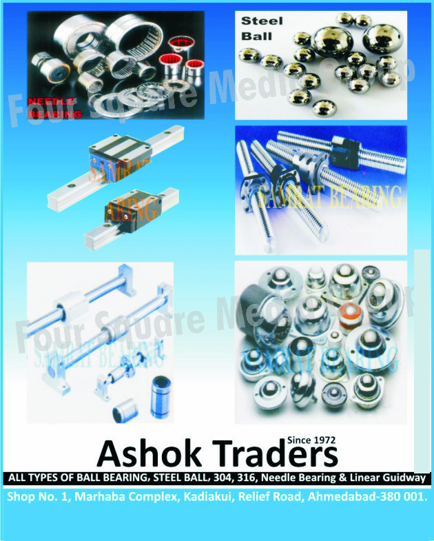 Needle Bearings, Steel Balls, Ball Bearings, Linear Guideway, Shaft Supports, Linear Bearings, Hard Crom Plated Shafts Hardness, Ball Screws, Linear Ball Bushes, Lubricant Bushes, Cam Followers Bearings, Ball Transfers, Steel Balls, Rod End Bearings, Close Housing Units, Linear Bearing End Supports