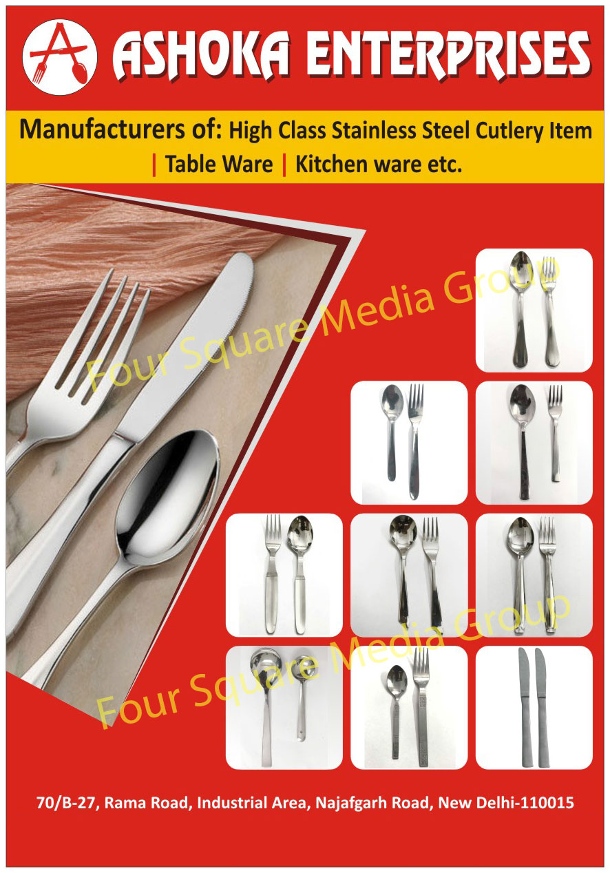 Stainless Steel Cutlery Items, Stainless Steel Table Wares, Stainless Steel Kitchen Wares