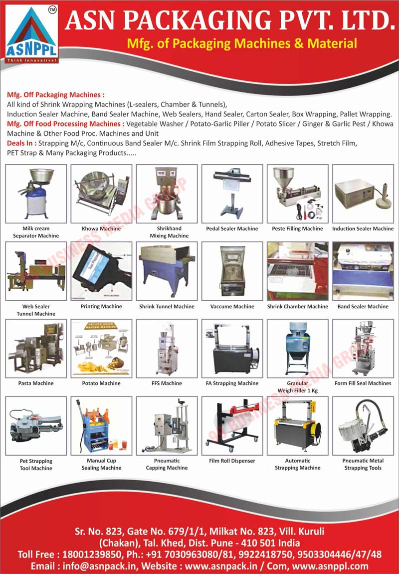 Packaging Machines, Packaging Materials, L-Sealer Shrink Wrapping Machines, Chamber Shrink Wrapping Machines, Tunnel Shrink Wrapping Machines, Web Sealer Machines, Hand Sealer Machines, Carton Sealer Machines, Box Wrapping Machines, Pallet Wrapping Machines, Strapping Machines, Continuous Band Sealer Machines, Shrink Film Strapping Rolls, Adhesive Tapes, Stretch Films, Pet Straps, Packaging Products, Vegetable Washer Machines, Potato Garlic Piller Machines, Potato Slicer Machines, Ginger Pest Machines, Garlic Pest Machines, Khowa Machines, Food Processing Machines, Food Processing Units, Induction Sealer Machines, Band Sealer Machines