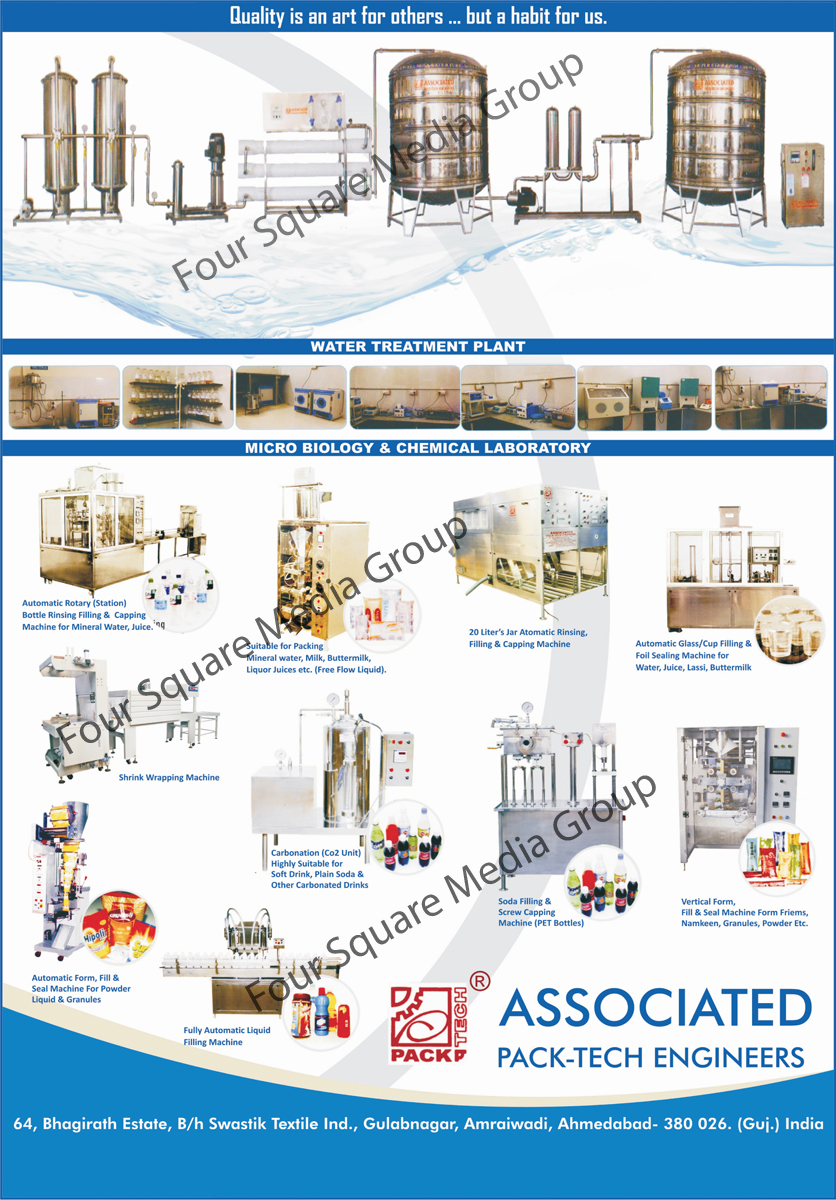 Mineral Water Packing Machine, Milk Packing Machine, Buttermilk Packing Machine, Juice Packing Machine, Shrink Wrapping Machine, Namkeen Fill Machine, Namkeen Seal Machines, Granule Fill Machines, Granule Pouch Seal Machine, Powder Fill Machine, Powder Pouch Seal Machine, Soda Filling Machine, Screw Capping Machine, Automatic Glass Filling Machine, Automatic Cup filling Machine, Foil Sealing machine, Fully Automatic Liquid Filling Machine, Capping Machine,Juice, Lassi, Buttermilk, Powder Seal Machines, Granules Seal Machines