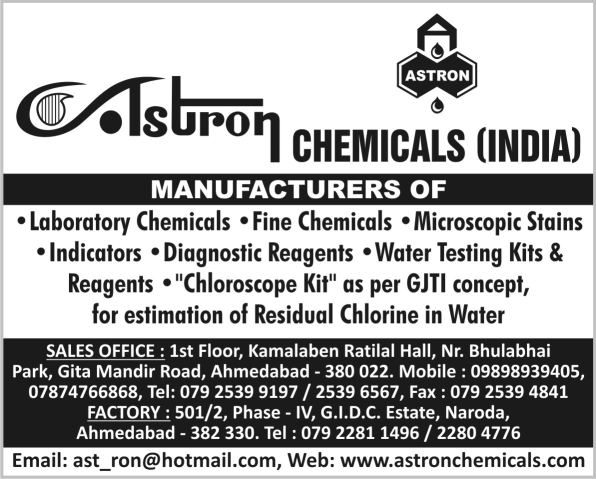 Laboratory Chemicals, Fine Chemicals, Microscopic Stains, Indicators, Diagnostic Reagents, Water Testing Kits, Water Reagents, Water Residual Chlorine Estimation Chloroscope Kits