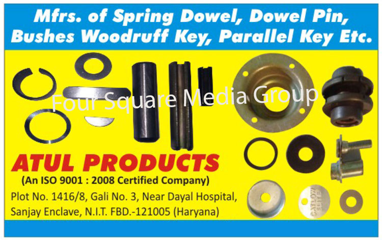 Spring Dowels, Dowel Pins, Bushes Woodruff Key, Parallel Key